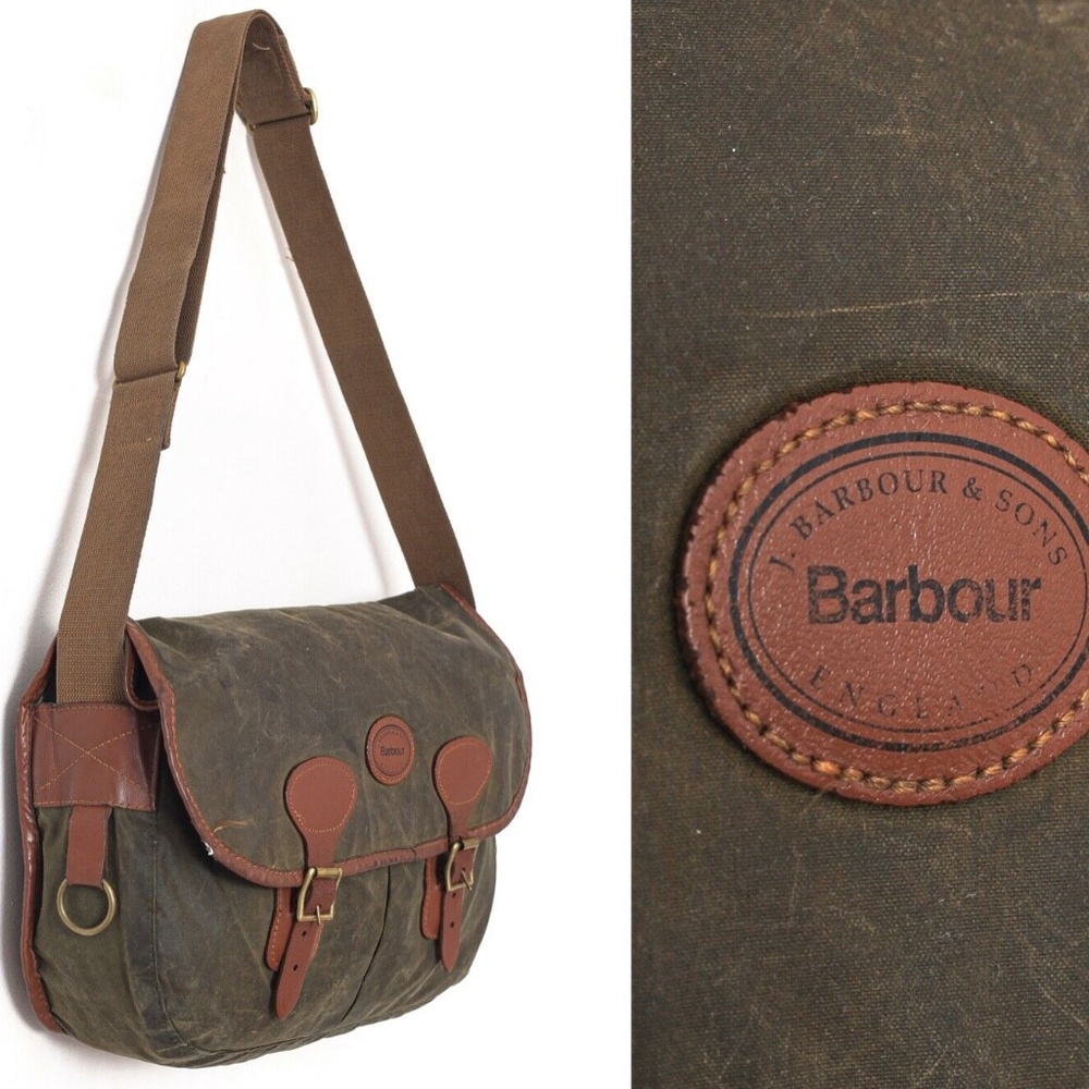 Barbour Wax Thornproof Cotton and Leather Tarras Bag UBA0003OL71 Olive B9006
